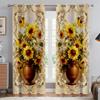 Beautiful Sunflower Sea of Flowers Curtains Living Room Bedroom Kitchen Balcony Window Decor 2 Panel Landscape