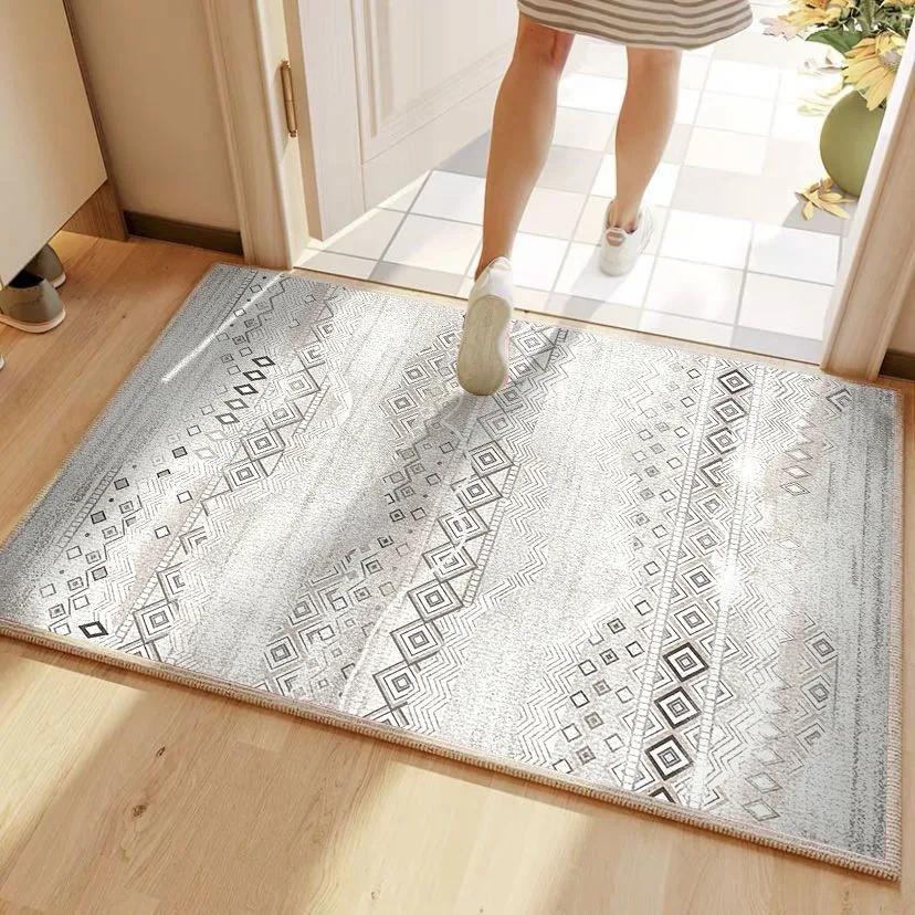 Entrance Carpet Anti-slip Anti-fouling Dirt-resistant Carpet Retro Color Ethnic Style Rugs Outdoor Welcoming Home Decoration Mat