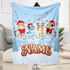 Christmas Adventure City Personalized Text Blanket Multi-purpose Personalized Blanket Soft & Cozy for Nap Picnics Office Chair Bedding