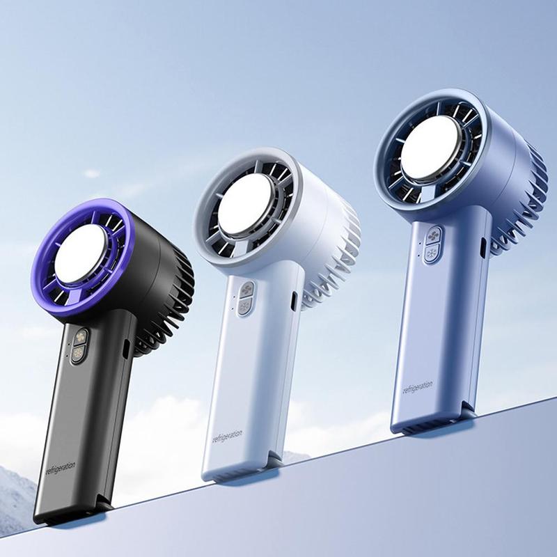 Ice-cooling high-speed handheld fan 18650 high-performance battery Adjustable Mini Foldable Air Cooling Turbo Fan