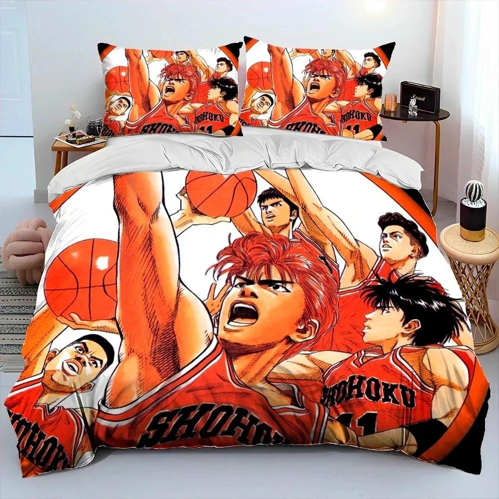 3D Print Anime Slam Dunk Bedding Set Duvet Cover Bed Set Quilt Cover Pillowcase Comforter king Queen Size Boys Adult Bedding Set