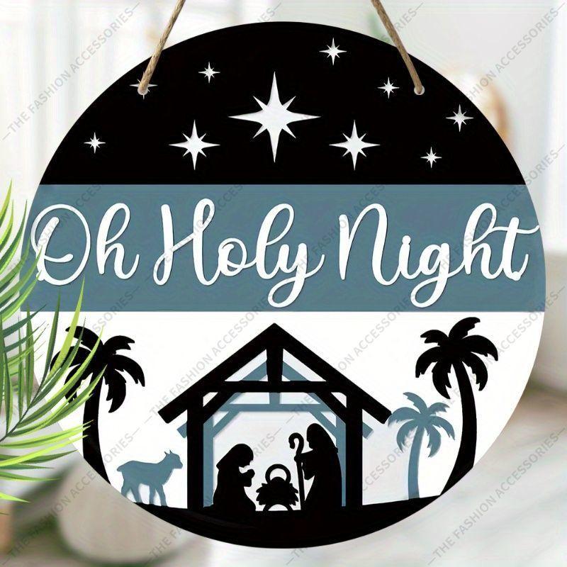 

Подвеска «Святая ночь», украшение для стен или дверей дома, плоская деревянная 2D, рождественское украшение, подарки для друзей и семьи 20
