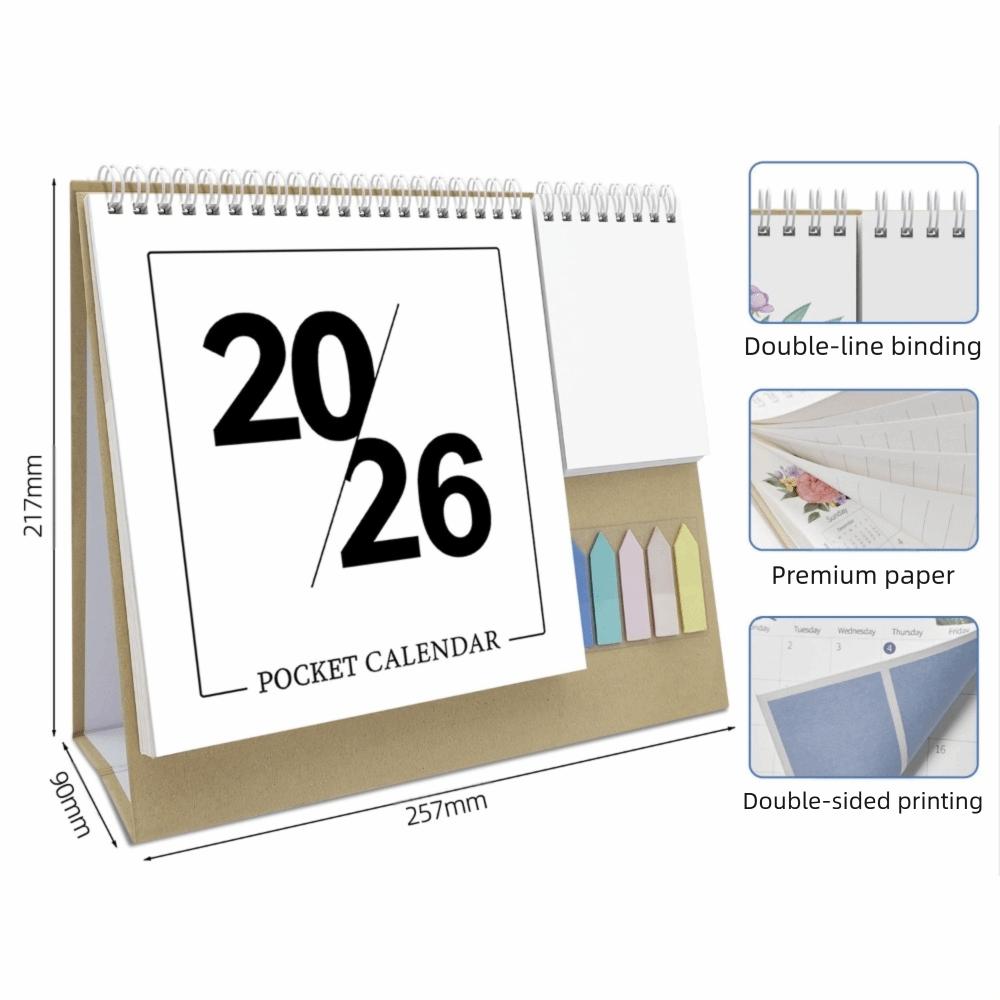 Decorative Desktop Calendar Stable Support Custom Planner Paper Calendar Desktop Placement