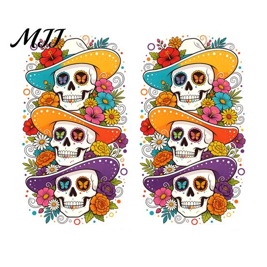 Outdoor Sunproof Window Decor Skeleton Undead Static Sticker, Waterproof PVC Decorative Decals, Durable Easy Peel And Stick Wall Film for