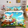 Easter Bunny Spring Picnic Set Exquisite Three-Piece Bedding Set Gift For Kids And Adults