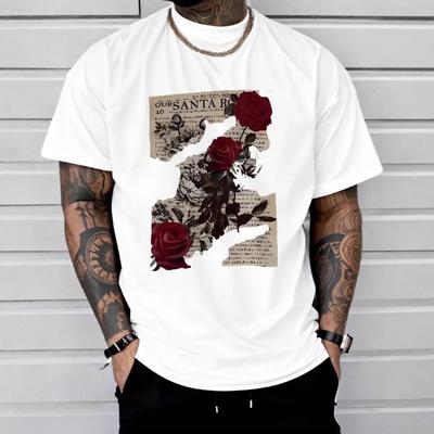 Kurzärmiges Sommer Freizeit 3D-bedrucktes T-Shirt Vielseitiges Rundhals Herren Top Shirt
