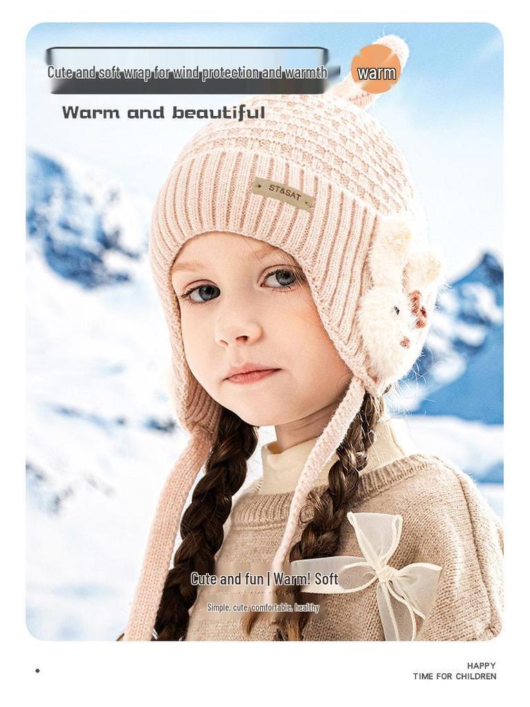 Children's Cute Ear Knit Hat - Warm, Windproof & Versatile Wool Hat