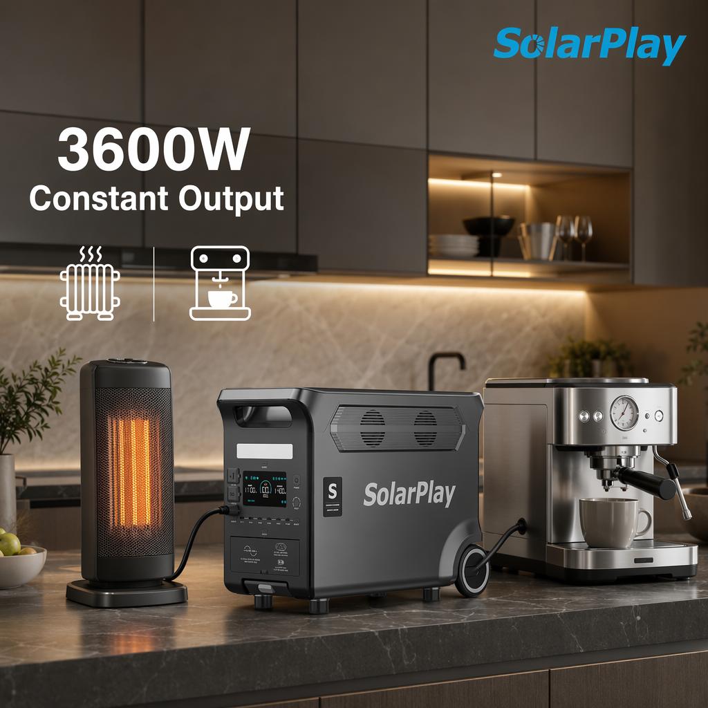 Solarplay 3840Wh LiFePO4 Solar Generator 3600W Portable Power Station 400W Solar Panel Kit EU Stock 1-3days Fast Shipping