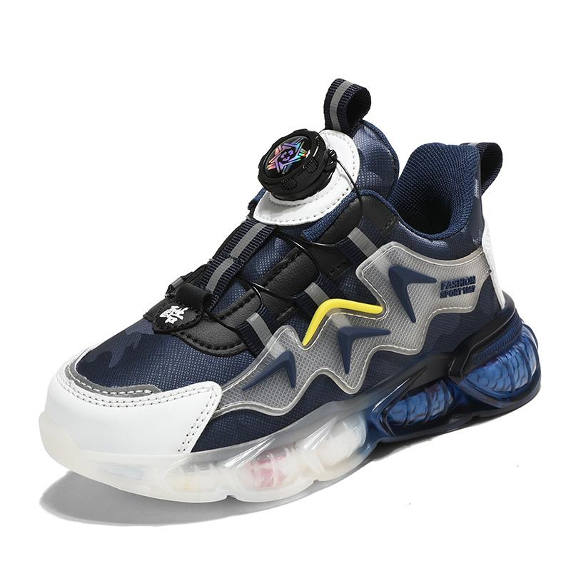 

Повседневные низкие кроссовки с вращающейся кнопкой для мальчиков, легкие нескользящие кроссовки для ходьбы и бега на открытом воздухе, осень 34/210MM серый