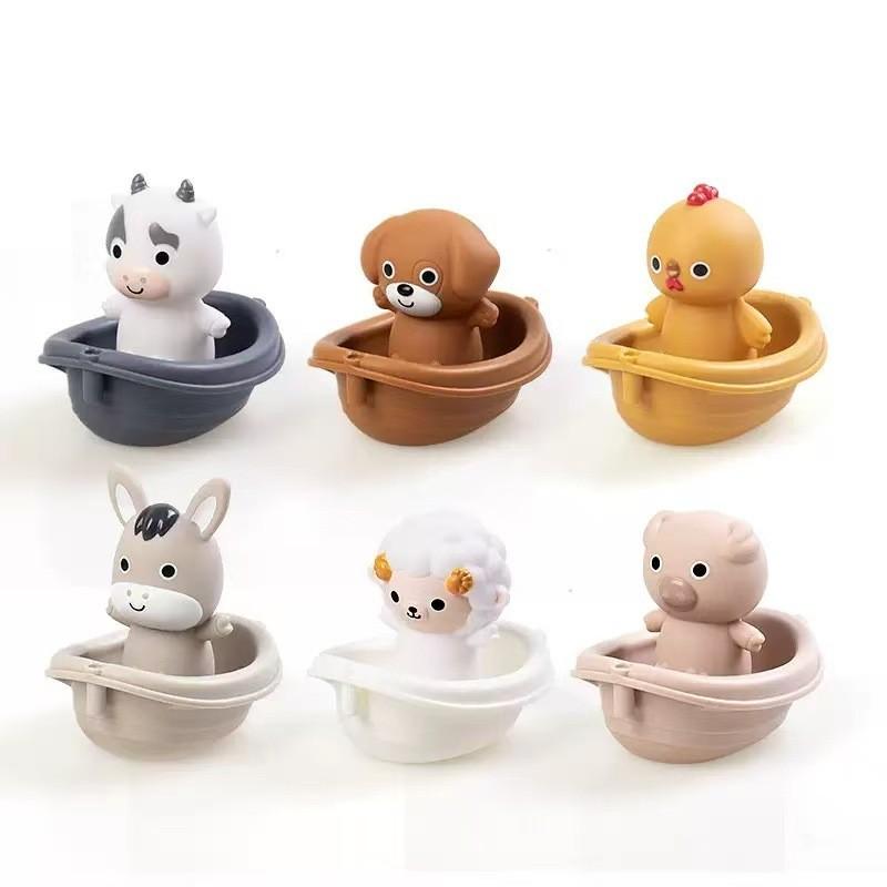 Childrens Stacking Floating Boat Toys With Silicone Material For Bath Water Play