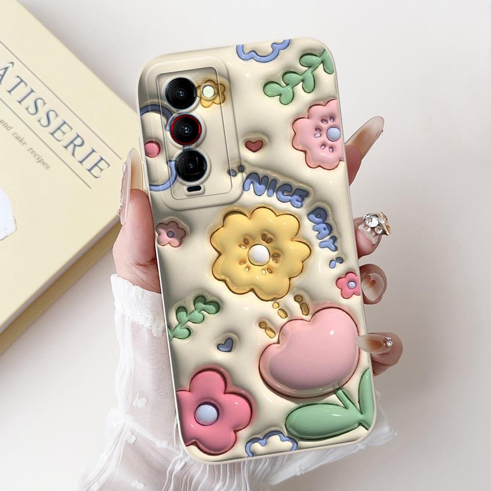 For Tecno Camon 18 18i 18t 18 Premier Case Camon 18 P Phone Cases Lovely Cartoon Luxury Flower Painting Cover Soft Silicone Etui