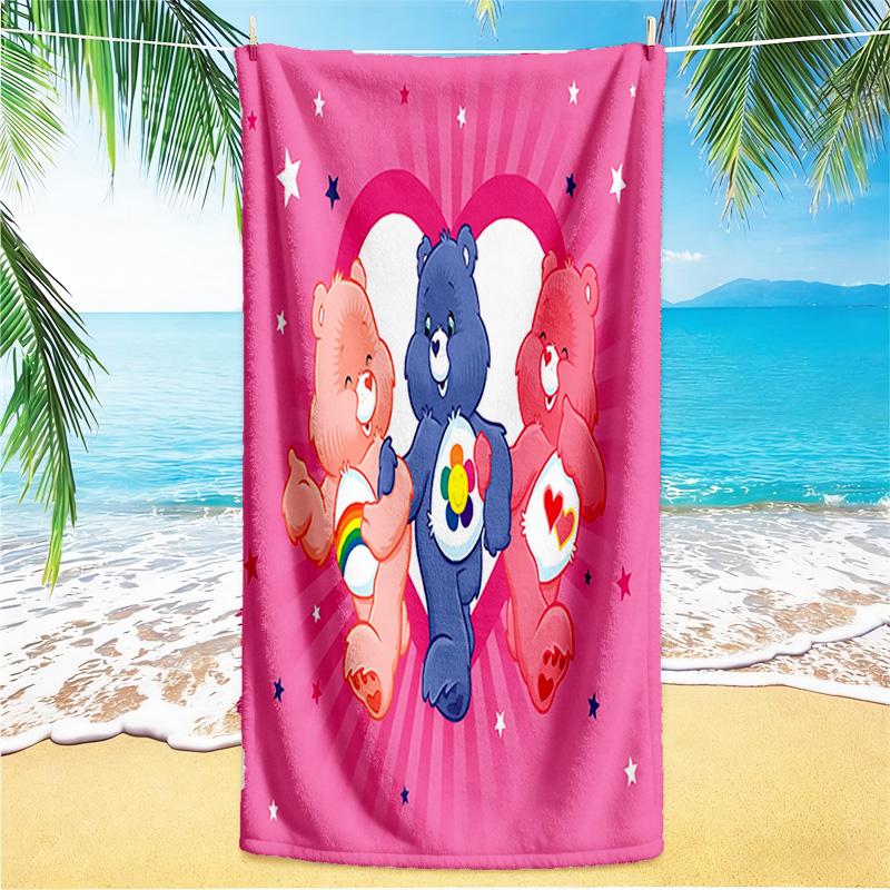 1pc Rainbow Heart Bear beach towel,quick drying absorbent beach towel,outdoor sports swimming beach towel,Soft and comfortable Y73035