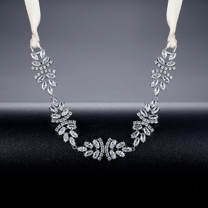 LUOTEEMI Braided Headband Bridal Hair Jewelry Accessory Cubic Zirconia Braid Korean Style for Girl Hairband