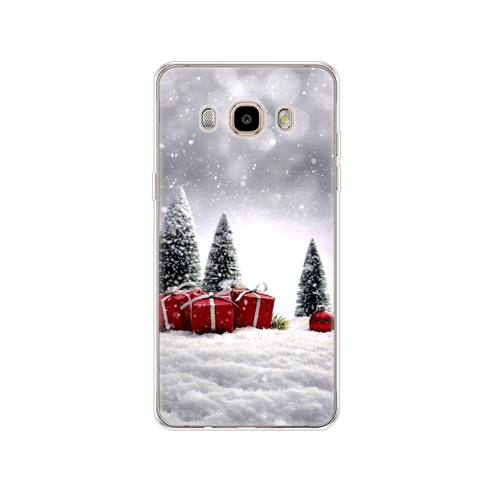 Case FOR Samsung Galaxy J7 J5 2016 Case J710 510F Cover FOR Samsung J7 J5 2016 Case Shell Winter Snow Christmas