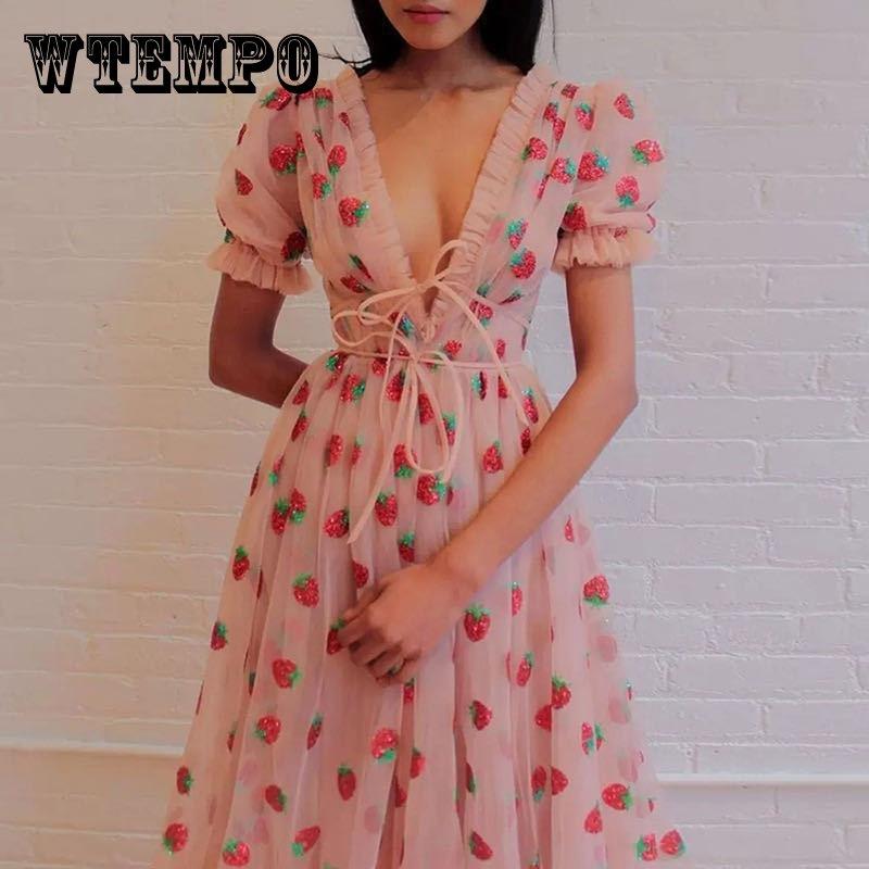 Buy Fairy Tulle Dress, Cottagecore Plus Size 5XL Strawberry Maxi Dress,  Milkmaid Cute Prom Puff Sleeve Mesh Dress,Homecoming Dress at affordable  prices  free shipping, real reviews with photos  Joom