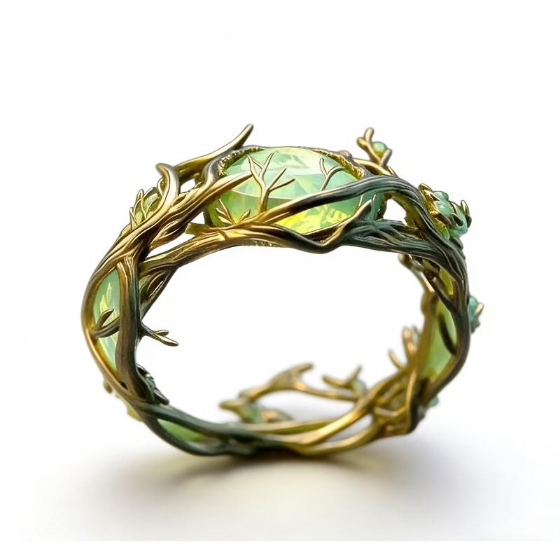 Retro-style Personalized Oval Lapis Lazuli Tree-branch Vine Design Women s Ring Finger Bracelet 6 золотой