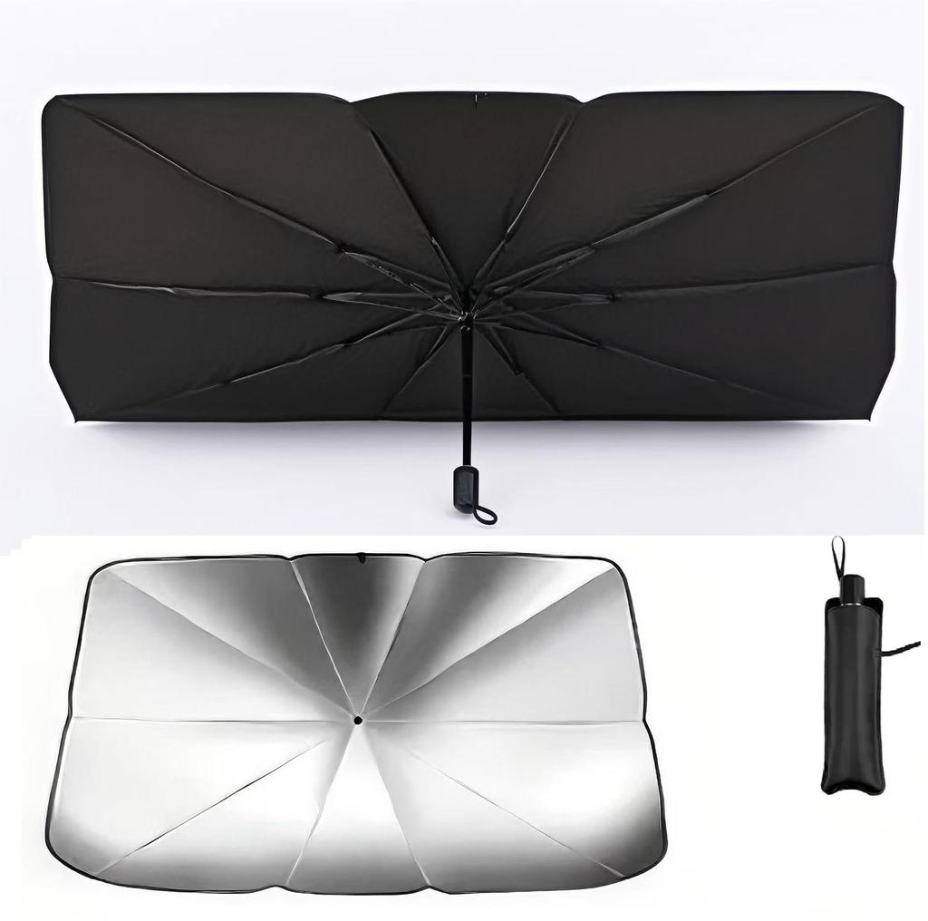 FGGF Car Thin Shade for Lightweight Windshield Light Heat UV Prevents Interior Protects Easy Convenient Sun Heatstroke Car Includes Storage Pouch