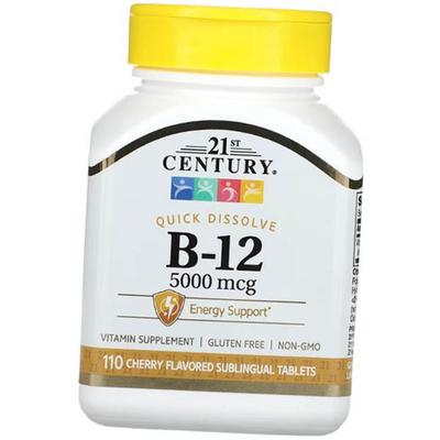 Witamina B12, Cyjanokobalamina, Witamina B-12 5000, 110 tabletek Wiśnia (36440111)