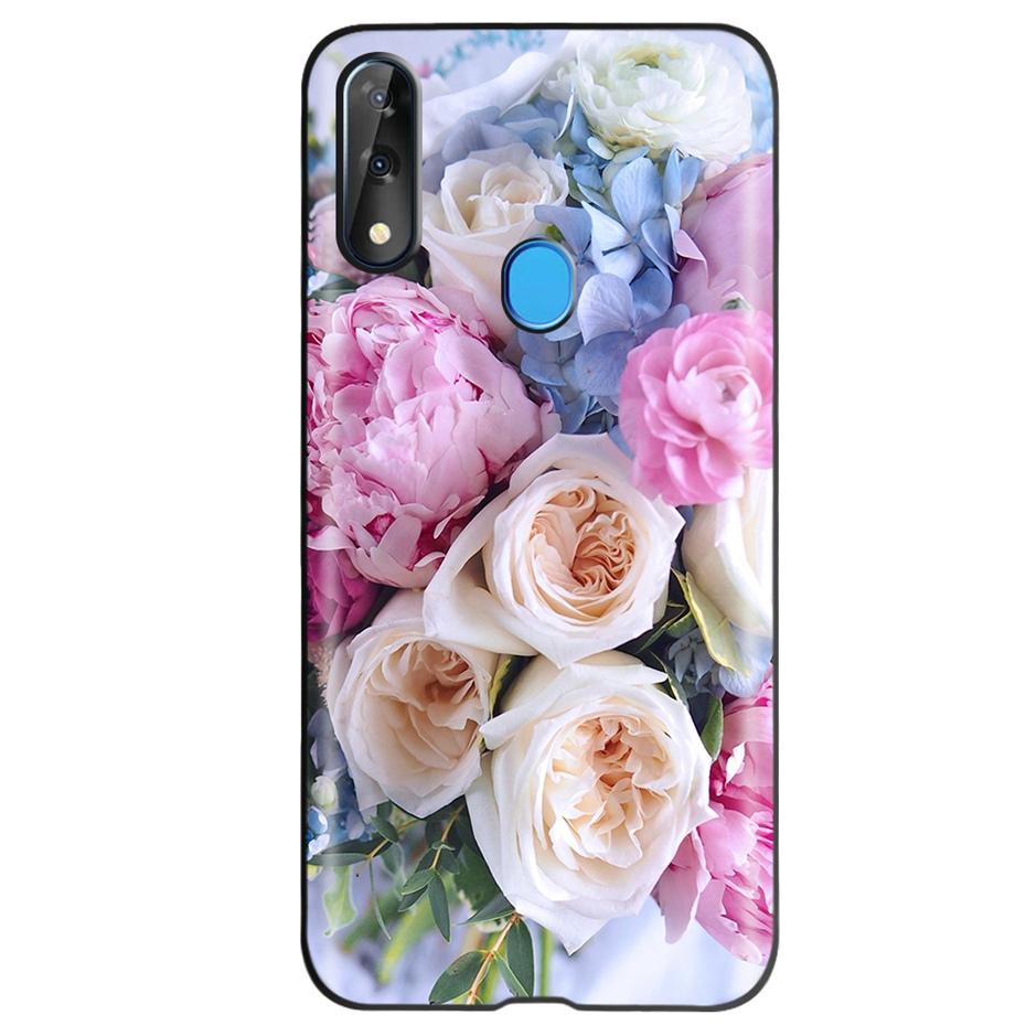 Etui do ZTE Blade V10 Modny Wzór Kwiatowy Serce Etui na Telefon do ZTE Blade V10 Vita V 10 Czarne Silikonowe Miękkie TPU Zderzak