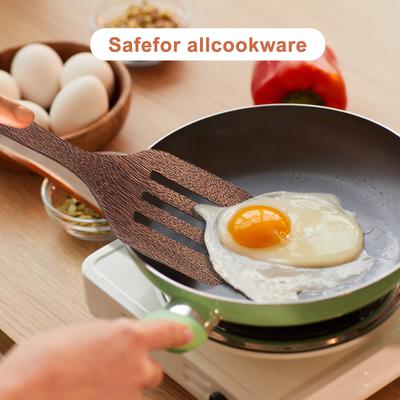 Ev Mutfağı İçin Uzun Saplı Pişirme Spatulası Yapışmaz Pişirme Ahşap Ürünleri Boyasız Mumsuz Spatula