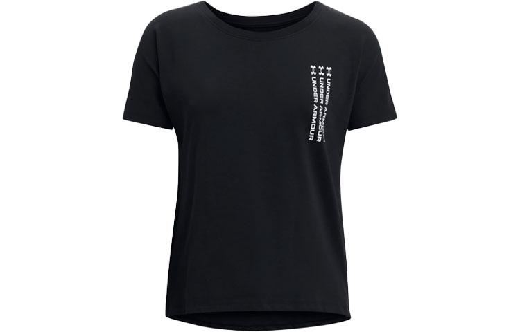 Under Armour Drop Shoulder Sleeve T Shirt Women s Black 1365777-001 S