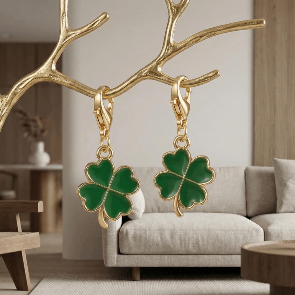 Ornaments Lucky Clover Keychain Good Luck Four Leaf Clover Pendant Bag Hanging  Backpack Accessory
