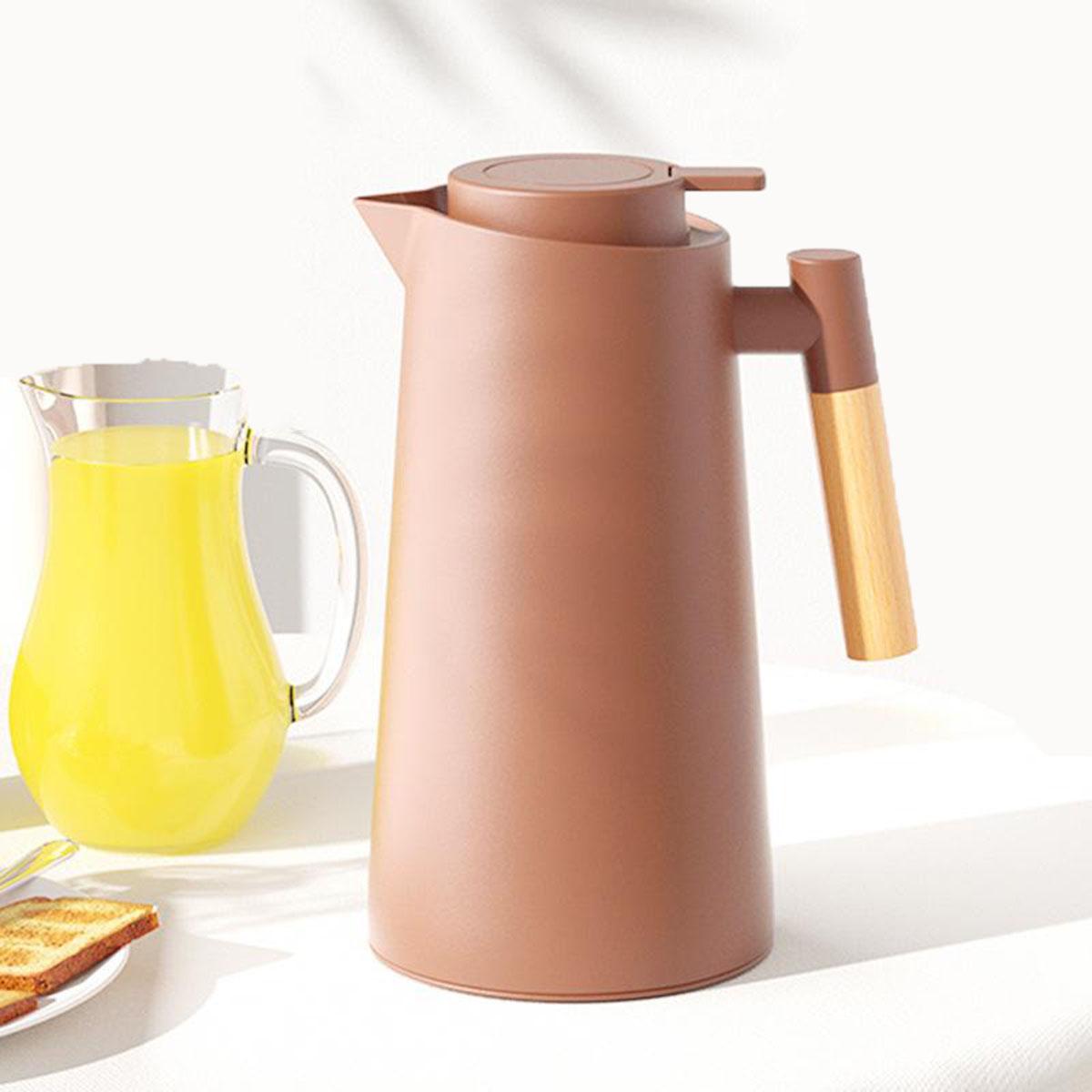 

Новий скандинавський побутовий ізоляційний горщик Дерев’яна ручка Скляний вкладиш Чайник Кавник Велика місткість Подарункова чашка Пляшка для води кавовий