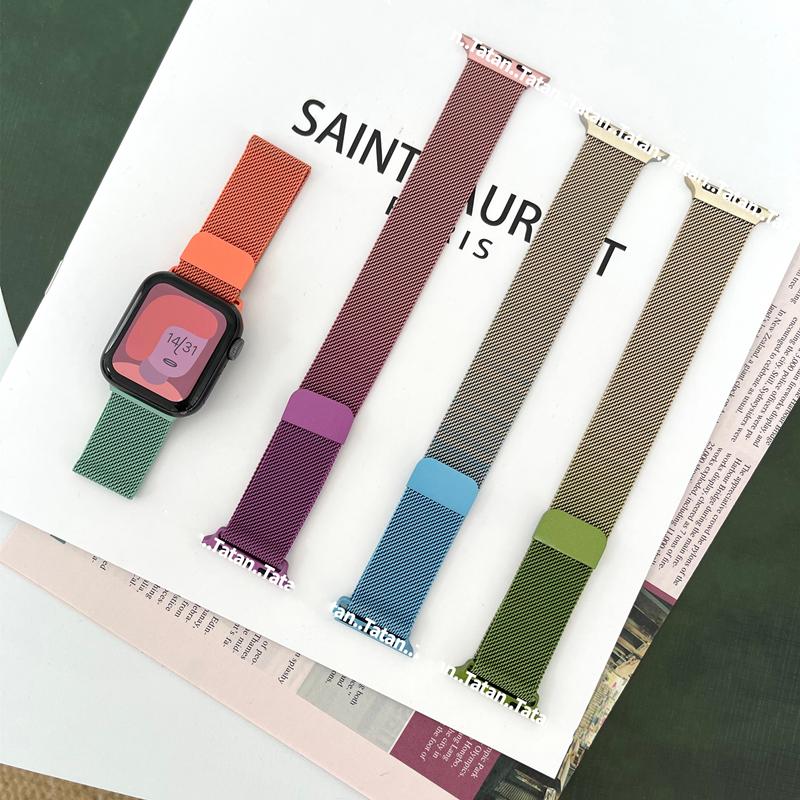 

Ремешок из нержавеющей стали для Apple Watch Band 44 мм 42 мм 40 мм 38 мм Градиент Металлический браслет Correa iWatch серия 4 3 SE 6 7 41 мм 45 мм ремешок