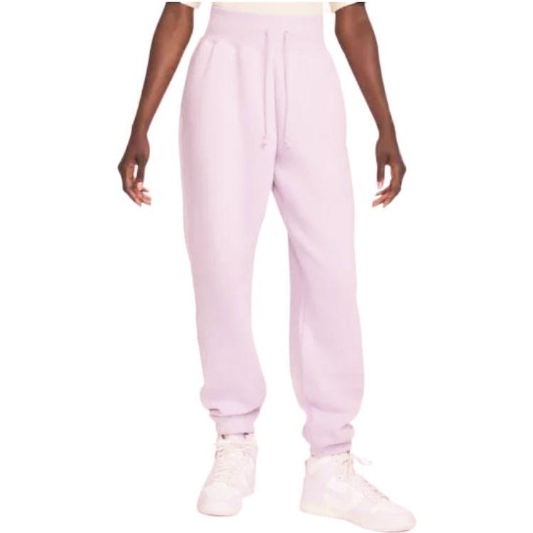 Nike Sportswear Phoenix Fleece Logo Embroidered High-Waisted Oversized Fleece Sports Pants Women Pants Light-Purple DQ5888-530