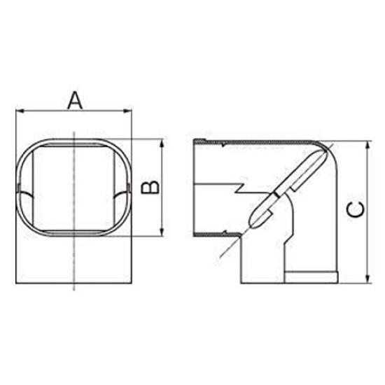 Inaba Denko Pipe Decorative Cover, Slim Corner, 90° Vertical Bend, Ivory, SC-100-I