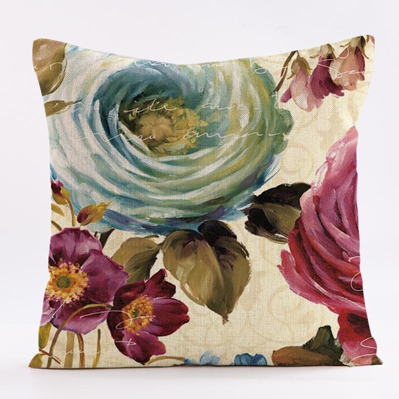 Retro Blumenmuster Kissenbezug mit kurzem Plüschdruck für Wohnzimmer Sofa Dekoration Kissenbezug Kissenbezüge