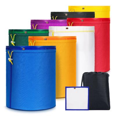4 Stück/Set 1 Gallone Netzbeutel Bubble Bag Kit Set aus 4 Stück Beutel Kordelzugbeutel Extraktionsbeutel mit Presssieb und Tragetasche