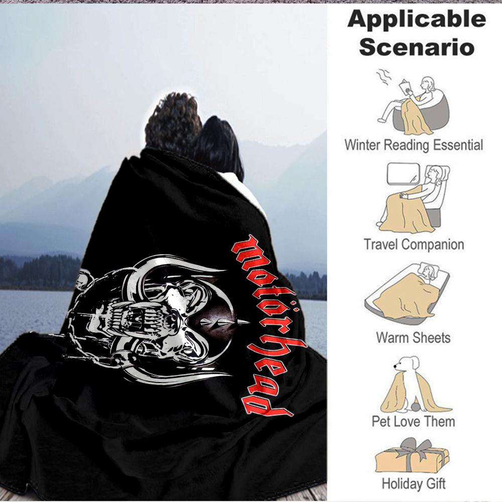1Pc Motorhead Heavy Metal Blanket Soft And Comfortable Casual Warm Camping Travel Christmas Halloween Xmas Gift Em92825
