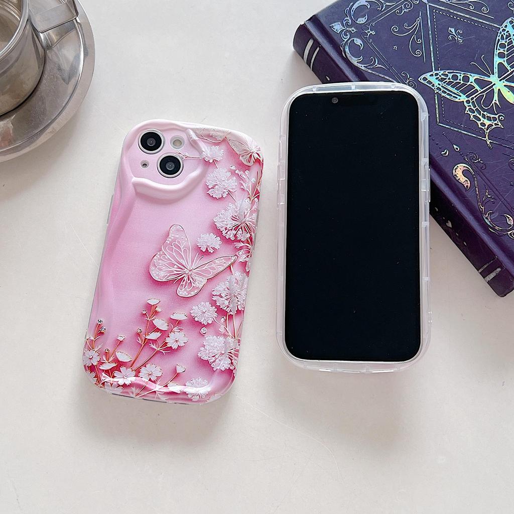 Silicone Case for Xiaomi Redmi Note 14 13 Samsung A56 A26 A36 Oppo A3 A5 Pro Tecno Spark 30C Funda Cartoon Butterfly Flowers Cover Soft TPU Bumper