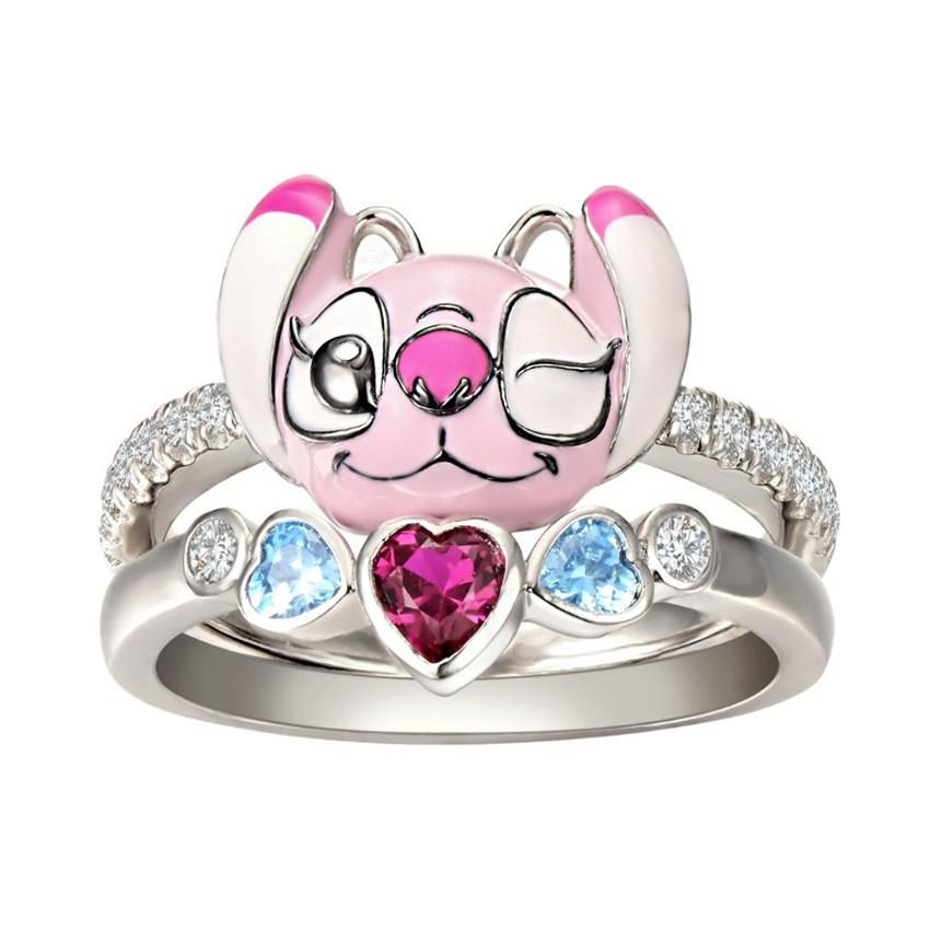 Interstellar Baby Anime Cartoon Character Stewie Angel Micro-set Diamond Ring Set