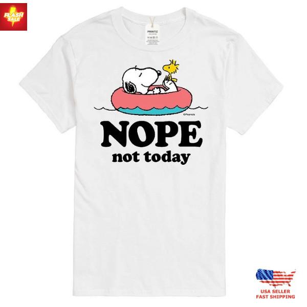 Peanuts Snoopy Nope Not Today T-Shirt Limited Edition Funny Graphic Tee XXL
