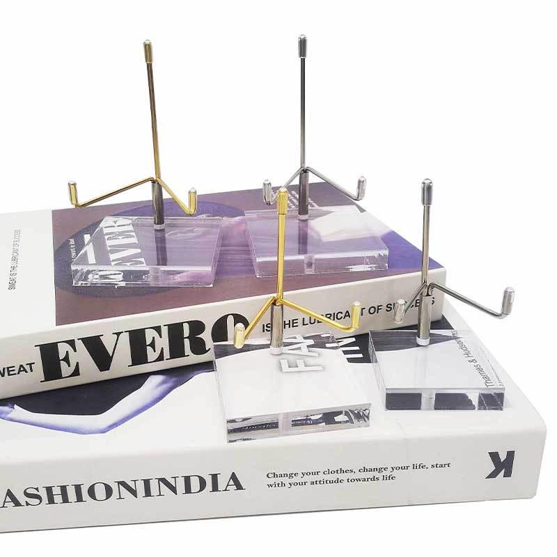 Transparent Acrylic Compass Mineral Specimen Holder & Display Stand