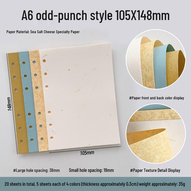 Sea Salt Cheese Mix Specialty Loose Leaf Planner Pages (M5A6A7)