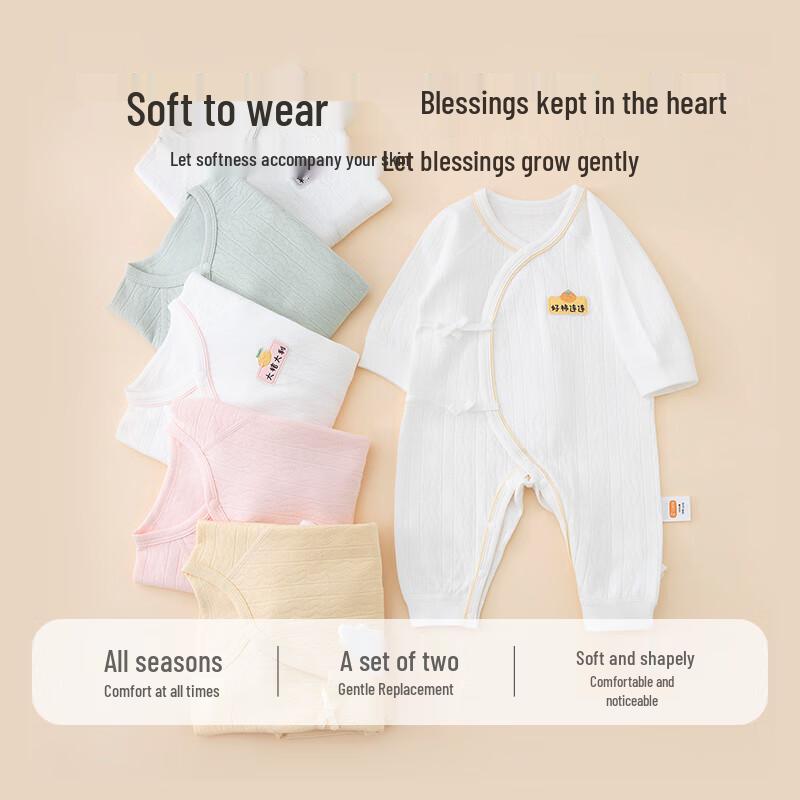 Babyprints Newborn 100% Cotton Long Sleeve Bodysuit 2-Pack