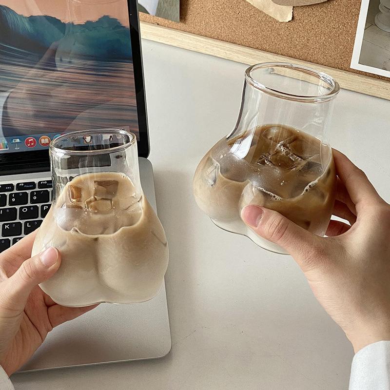 450ml Creative Shape Transparent Borosilicate Glass Coffee Mug Funny Novelty Design For Milk Juice Office Party Gift Idea