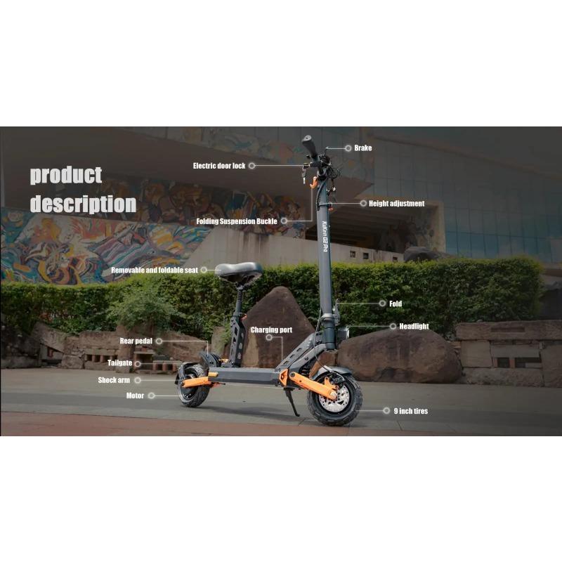 2025 New KuKirin G2 Pro Foldable Electric Scooter 1000W 48V 15.6AH Maximum Speed 45 Km/h Range Up To 58 Km 9 " Tires