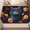 1Pcs Anti Fatigue Kitchen Rug, Cat Print Waterproof Non-Slip Thick Cushioned Mat Comfort Standing Mat