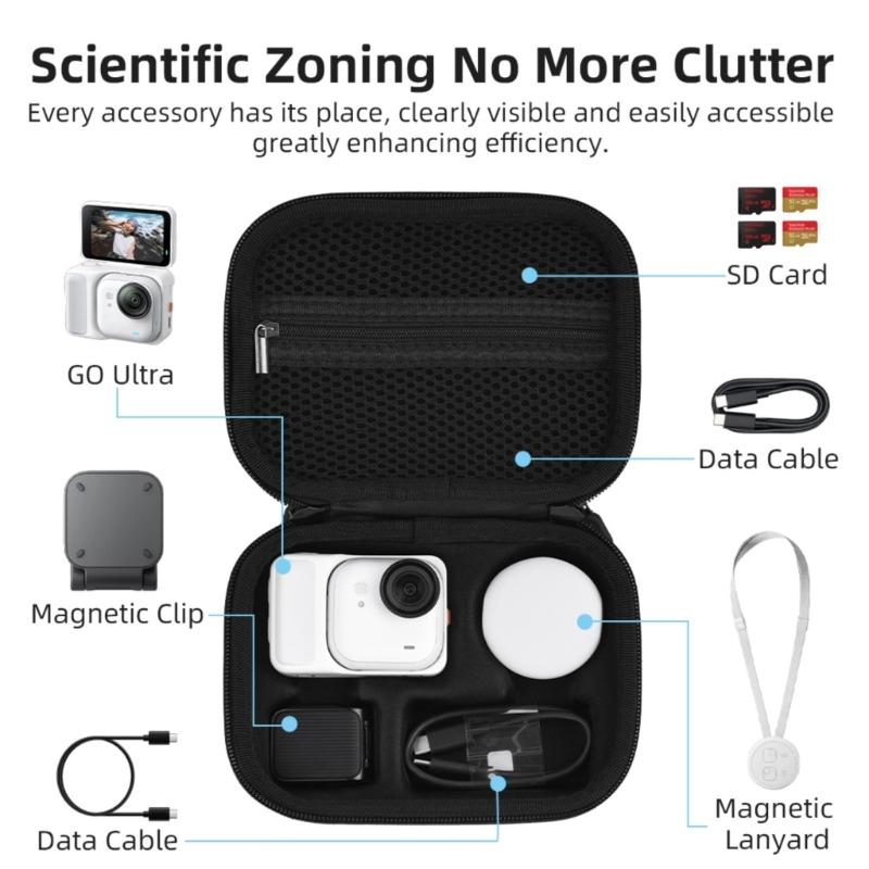 Durability Nylon Protective Case For Go Ultra Cameras Shockproof Lightweight Design With Organized Storage Compartments