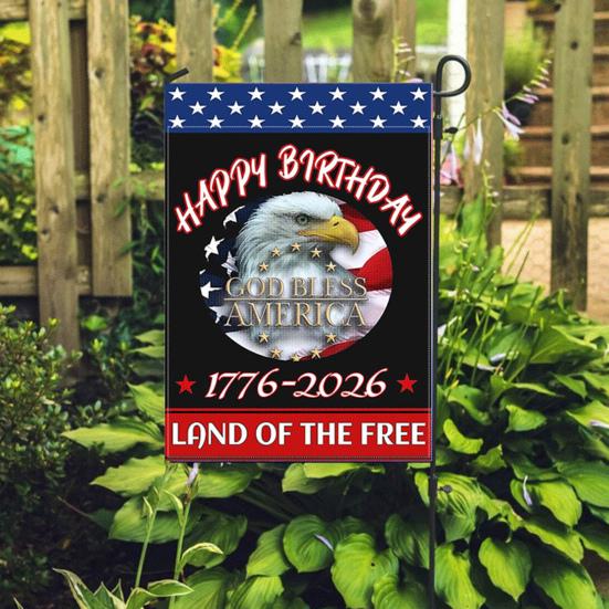 250th Anniversary America Garden Flag 250 Years of Freedom Patriotic Banner 4th of July Yard Sign for Independence Day Memorial Day Gift