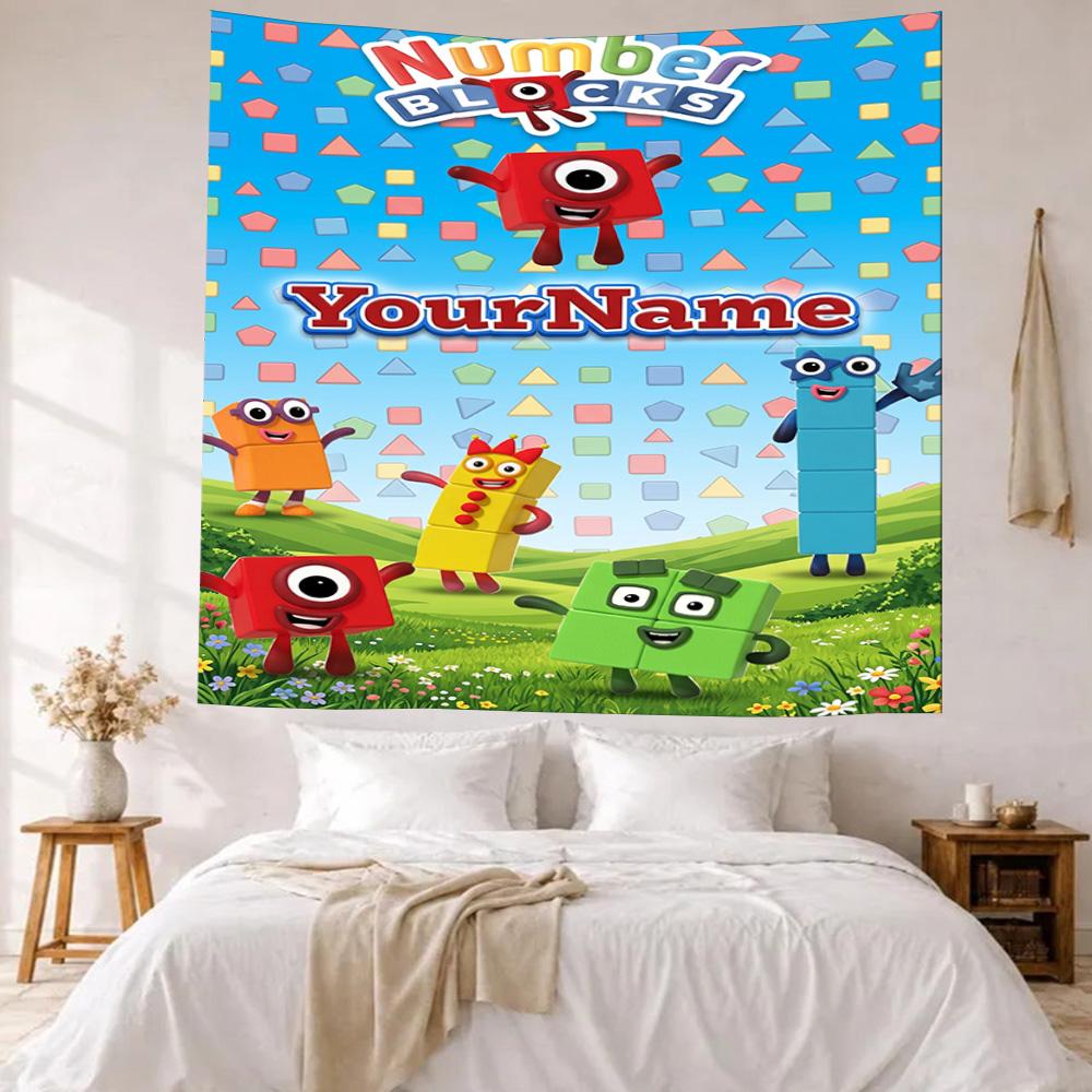 Numberblocks Benutzerdefinierter Name Wanddekoration Wandteppich Kunst Für Haustiergedenken Geburtstag Hochzeitsparty Kulisse Familiengeschenk