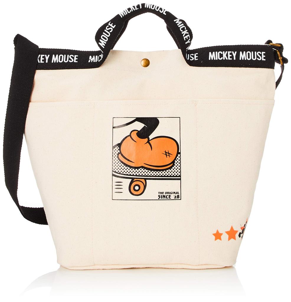 Mickey Canvas Shoulder Bag D5041NT Beige [Disney]