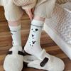 Socks Pure Cotton Tube Socks Season Flocking Sheep Cartoon Cute Cotton Sweat-Absorbing Deodorant Stacking Socks