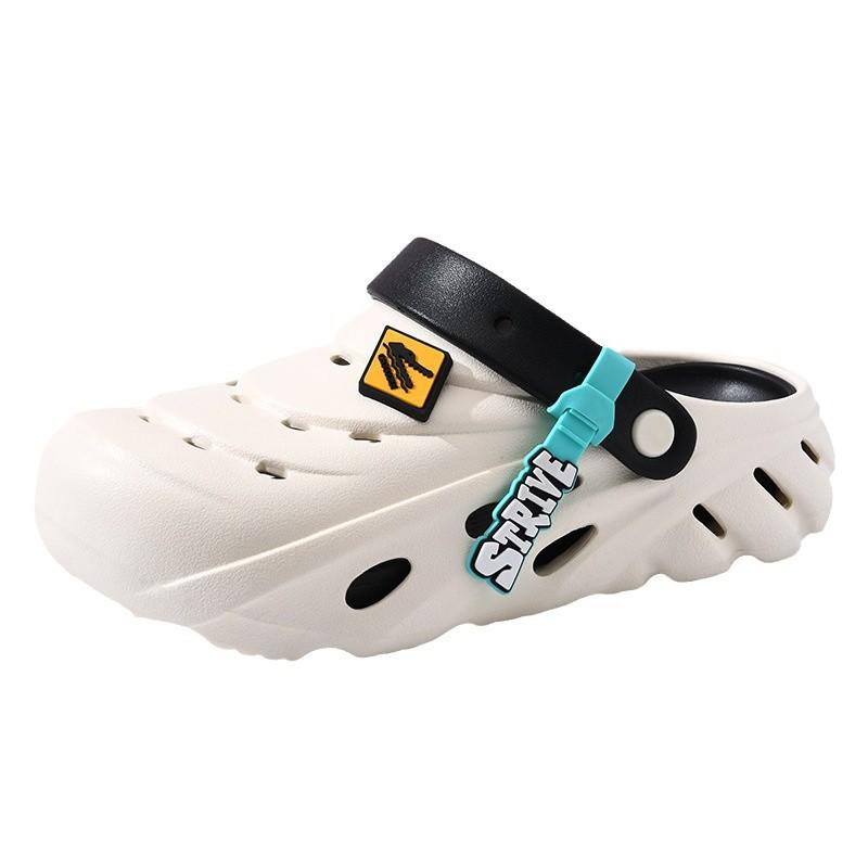 Couple Comfortable Two Wear Sandals Summer Travel Breathable Sandals Non-slip Beach Shoes Hole Shoes Straight Hair