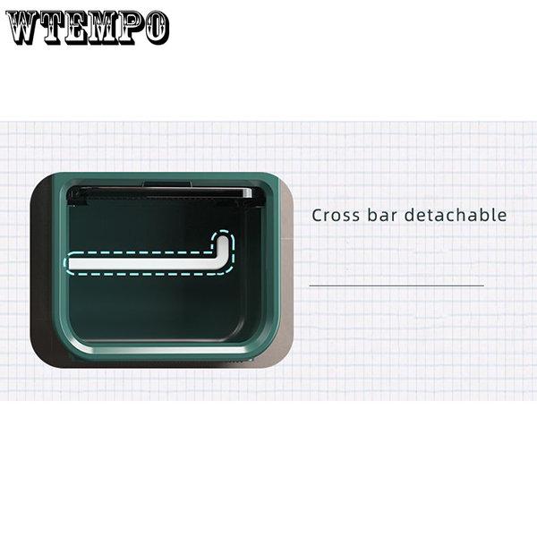 WTEMPO Portarotolo da bagno Scatola per fazzoletti Porta fazzoletti impermeabile Non perforato Portafazzoletti di alta qualità Montato a parete Scatola per rotolo di carta