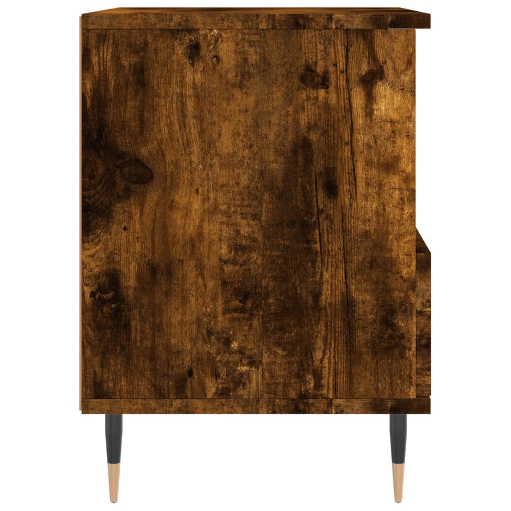 Nightstand Smoked Oak Finish 40 x 35 x 50 cm Engineered Wood